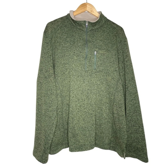 Woolrich Marled Green Quarter Zip Mock Neck Pullover Sweater Men's Size XXL - Picture 1 of 8